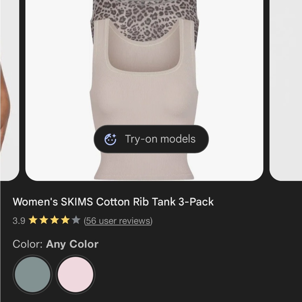 SKIMS Cream Ribbed Tank Top